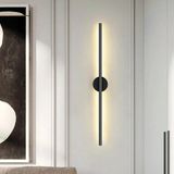 Mikasso Modern Premium Kablosuz Pilli Gün Işığı LED Aplik – Siyah 70CM | Montajsız Duvar Lambası (Pil Dahil) - Çok Renkli