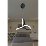 Mikasso Modern Siyah Yonca LED Avize, Antre ve Mutfak Için Şık Tasarım Metal 1 G4 Siyah Antre / Hol - Çok Renkli