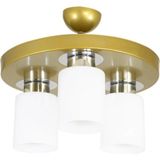 Mikasso Modern Spor Model Yuvarlak Tepsi Eskitme Avize Üçlü Krom 3 E27 Beyaz Salon / Oturma Odası - Çok Renkli