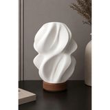 Mikasso Modern Tasarım Abajur - Gün Işığı Led'li Beyaz Başlık Abajur (Fişli Ledli 20X15) Plastik Beyaz - Çok Renkli