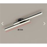 Mikasso Modern Tavan Koridor Aydınlatması Çubuk LED Siyah Günışığı Lineer Avize Armatür Ikili 30 cm Alüminyu - Çok Renkli
