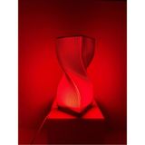 Mikasso Modern Twist 20 cm Dekoratif Masa Lambası - Kırmızı Burgu Tasarım Abajur - Gece Lambası Plastik Kırm - Çok Renkli