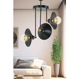 Mikasso Modern Üçlü Avize, Şapkalı Tasarım, Şık ve Şık Aydınlatma Seçeneği Metal 3 E27 Siyah Salon / Oturma - Çok Renkli