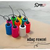 Mikasso Mor Ağaç Feneri E27 Duy Seti (Fener + Duy Kablo + 10W LED Ampul 6500K Beyaz Işık) Plastik 1 E27 Mor - Çok Renkli