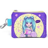 Mikasso Mor Anime Desenli Bozuk Para Çantası - Kız Çocuk Tekstil Mor - Çok Renkli