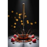 Mikasso Morwood Akasya Saplı Mini Artisan Çırpıcı 22 cm Açık Ceviz Paslanmaz Çelik