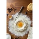 Mikasso Morwood Akasya Saplı Mini Artisan Çırpıcı 22 cm Ceviz Paslanmaz Çelik