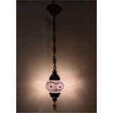 Mikasso Mozaik Avize Model 21 Cam 1 E14 Pembe - Çok Renkli
