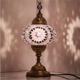 Mikasso Mozaik Masaüstü Komodin Otantik Dekor Lamba Gece Lambası Metal Pembe - Çok Renkli