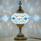 Mikasso Mozaik Masaüstü Komodin Otantik Dekor Lamba Metal Mavi - Çok Renkli