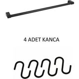 Mikasso Mutfak Askılık - Banyo- Askılık Genel Amaçlı Duvar Askısı 40 cm Boru 4 Adet Askı ile Gelmektedir Met - Çok Renkli