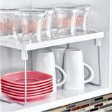 Mikasso Mutfak Banyo Dolap Içi Tezgah Üstü Düzenleyici Metal Ayaklı Raf 14 x 30 x 15 cm Plastik Pembe Tr