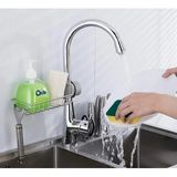 Mikasso Mutfak Banyo Duş Musluk Üstü Rafı Sabun Sünger Askısı Raf Tek Kat Gri