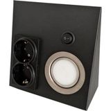 Mikasso Mutfak Dolap Tezgah Altı Iki Prizli Spot 3W LED Günışıği Siyah Kasa Metal Siyah - Çok Renkli