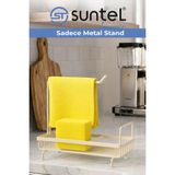 Mikasso Mutfak Lavabo Üstü Düzenleyici Organizer - Metal Süngerlik, Deterjanlık ve Bez Askılı Stand Metal Be - Çok Renkli