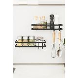 Mikasso Mutfak Rafı 2'li Set Yapışkanlı Lüks Modern Siyah Metal Baharatlık Rafı Organizer Düzenleyici Metal - Çok Renkli