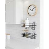 Mikasso Mutfak Rafı 2'li Set Yapışkanlı Lüks Modern Siyah Metal Baharatlık Rafı Organizer Düzenleyici Ürünün - Çok Renkli