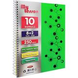 Mikasso My Lesson A4 Plastik Kapaklı Defter Spralli Ayraçlı 10 Konulu Sert Spiralli Kareli Büyük Boy Mavi Ok - Çok Renkli