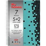 Mikasso My Lesson Pp Kapak A4 5+2 175 Yaprak Spiralli 7 Bölmeli Ayraçlı Kareli Çzgili Defter Sert Spiralli B - Çok Renkli