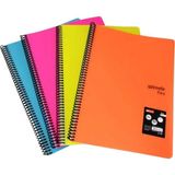 Mikasso My Note Defter A4 96 Yaprak 4 Adet (2 Kare+2çizgili) Spiralli Pp Kapak Karton Spiralli Kareli 96 Yap - Çok Renkli