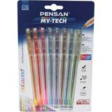 Mikasso My-Tech Colored 0.7mm 8'li Tükenmez Kalem Seti Turuncu Tehlikeli Değil - Çok Renkli