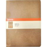 Mikasso Mynote Kraft 19X26 40YP 2li Defter 1 Çizgili 1 Çizgisiz Sert Düz Renkli 40 Yaprak Orta Boy Bej Not D - Çok Renkli