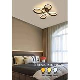 Mikasso Nehir Model LED Avize - 3 Renk Kumandalı Alüminyum 1 Belirtilmemiş Siyah Salon / Oturma Odası - Çok Renkli