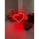 Mikasso Neon Kalp Şekilli 3D Baskı Dekoratif LED Lamba – 220V Yüksek Işık Gücü Neon Işık Plastik Mor - Çok Renkli