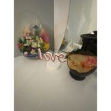 Mikasso Neon Love Yazılı 3D Baskı Dekoratif LED Lamba – 220V Yüksek Işık Gücü Neon Işık Plastik Pembe - Çok Renkli
