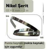 Mikasso Nikel Şerit 0,1 × 8 mm – 2 Metre (Punta Kaynak Için)
