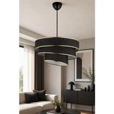 Mikasso Nisa Luce Star-3 Kat Pasta Avize Siyah/altın Biyeli Kumaş 1 E27 Siyah Salon / Oturma Odası - Çok Renkli