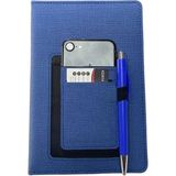 Mikasso Notebook 15X21 Cep Telefon Bölmeli Termo Deri Kanguru Model Lacivert Defter Tarihsiz A5 Vegan Deri D - Çok Renkli