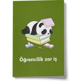 Mikasso Öğrencilik Zor Iş A6 Çizgili Mini Defter Not Defteri Karton Düz Çizgili Küçük Boy Çok Renkli Not Def