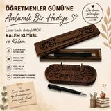 Mikasso Öğretmenler Günü Özel Kalem ve Ahşap Kalem Kutusu Ahşap Çok Renkli