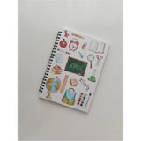 Mikasso Okul Defteri, Çizgili Defter, Not Defteri Sert Spiralli Çizgili 40 Yaprak Orta Boy Beyaz Okul Defter - Çok Renkli