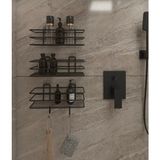 Mikasso Ömür Boyu Paslanmaz 3 Adet Banyo Rafı Duş Şanpuanlık Duvar Düzenleyici Organizer Siyah Metal 3 Siyah - Çok Renkli