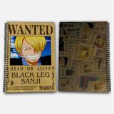 Mikasso One Piece Sanji Çizgisiz A4 Okul Defteri 72 Yaprak Model 1 - Hasır Şapka Serisi Sert Spiralli Çizgil - Çok Renkli
