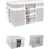 Mikasso Onikiden Pencereli Hurç, Yastık Havlu Kazak Çamaşır Saklama Çantası Organizer 40X45X30CM 1 Adet Kuma