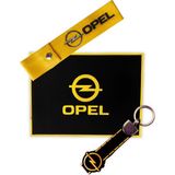 Mikasso Opel Logolu Torpido Üstü Kaydırmaz Ped + Sarı Tampon Dili &çeki Ipi + Oto Silikon Anahtarlık - Çok Renkli
