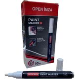 Mikasso Open Paint Marker Siyah Etiket Yazı Kalemi Beyaz Renk Etiket Kalemi 1 Adet Beyaz - Çok Renkli