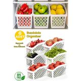 Mikasso Org-23 6lı Çok Amaçlı Plastik Dolap Içi Düzenleyici Saklama Kutusu Organizer Sepet - Beyaz Plastik T