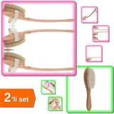 Mikasso Organik At Kılı Banyo Fırçası + Keçi Kılı Organik Bebek Banyo Tarağı - 2li Set B1U6P2 Ahşap Çok Renk - Çok Renkli