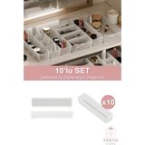 Mikasso Origami Çekmece Içi Düzenleyici Makyaj, Mutfak, Ofis, Banyo Organizer Şeffaf 10`lu Büyük Plastik Tur - Çok Renkli