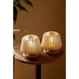 Mikasso Orion | Dekoratif LED Tealight Mumluk | Masaüstü Aydınlatma | 2'li Set Plastik Bej - Çok Renkli
