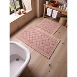 Mikasso Orionaa Pamuklu Banyo Paspas Takımı (60X100)(50X60)PEMBE+ Pamuk Polyester Pembe - Çok Renkli