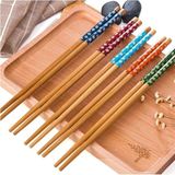 Mikasso Orjinal Bambu Desenli Çin Çubuğu Chopstıck 1 Çift Karışık Renk Bambu Çok Renkli