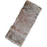 Mikasso Oto Torpido Pandizot Üstü Yumuşak Uzun Tüylü Kahve-Beyaz Pelüş Torpido Koruma Örtüsü – 150X40 cm - Çok Renkli