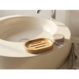 Mikasso Oval Doğal Ahşap Sabunluk - Isıya ve Neme Dayanıklı Modern Banyo Aksesuarı Ahşap Kahverengi - Çok Renkli