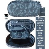 Mikasso Oval Kalemlik Üstten Açılır Kaliteli Su Geçirmez Kumaş 5X10X23 cm Kalem Çantası Kalem Kutusu Tekstil - Çok Renkli