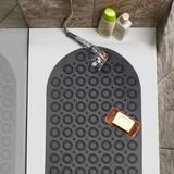 Mikasso Oval Masajlı Duşa Kabin Banyo & Duş Kaydırmazı & Küvet Paspası Vantuzlu Yapışır 37X69 cm Gri S-142 B - Çok Renkli